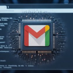 AI-powered digital security interface showing secure Gmail inbox by a Google Workspace Partner Kerala