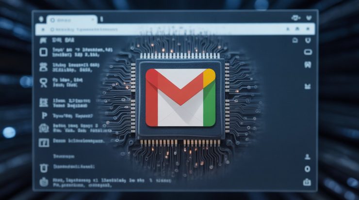 AI-powered digital security interface showing secure Gmail inbox by a Google Workspace Partner Kerala