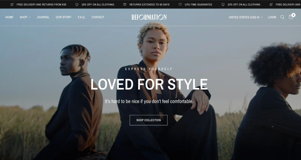 Reformation Shopify Theme